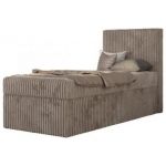 Łóżko kontynentalne TILIO 90x200 - H3 - jasnobrązowy, sztruks - strona prawa