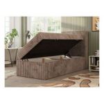 Łóżko kontynentalne TILIO 90x200 - H3 - brązowy, sztruks - strona prawa