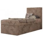 Łóżko kontynentalne TILIO 90x200 - H3 - brązowy, sztruks - strona prawa