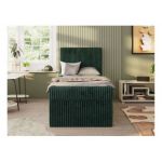 Łóżko kontynentalne TILIO 90x200 - H3 - ciemnozielony, sztruks - strona prawa