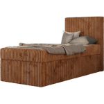 Łóżko kontynentalne TILIO 90x200 - H3 - pomarańczowy, sztruks - strona prawa