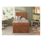 Łóżko kontynentalne TILIO 90x200 - H3 - pomarańczowy, sztruks - strona prawa