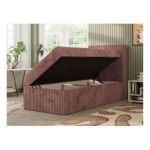 Łóżko kontynentalne TILIO 90x200 - H3 - różowy, sztruks - strona prawa