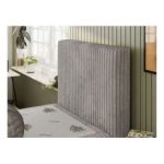 Łóżko kontynentalne TILIO 90x200 - H3 - jasnoszary, sztruks - strona prawa