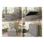 Łóżko kontynentalne TILIO 90x200 - H3 - jasnoszary, sztruks - strona prawa