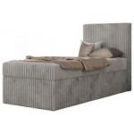 Łóżko kontynentalne TILIO 90x200 - H3 - jasnoszary, sztruks - strona prawa