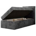 Łóżko kontynentalne TILIO 90x200 - H3 - ciemnoszary, sztruks - strona prawa