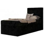 Łóżko kontynentalne TILIO 90x200 - H3 - czarny, sztruks - strona prawa
