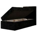 Łóżko kontynentalne TILIO 90x200 - H3 - czarny, sztruks - strona prawa