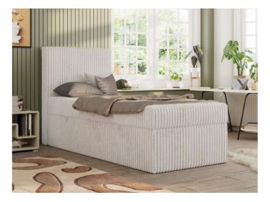 Łóżko kontynentalne TILIO 90x200 - H4 - beżowy, sztruks - strona lewa