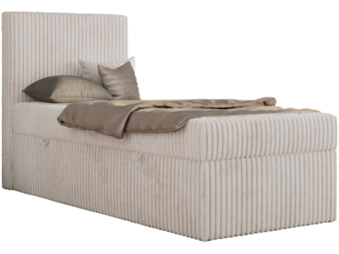 Łóżko kontynentalne TILIO 90x200 - H4 - beżowy, sztruks - strona lewa