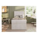 Łóżko kontynentalne TILIO 90x200 - H4 - beżowy, sztruks - strona lewa