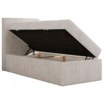 Łóżko kontynentalne TILIO 90x200 - H4 - beżowy, sztruks - strona lewa