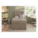 Łóżko kontynentalne TILIO 90x200 - H4 - jasnobrązowy, sztruks - strona lewa