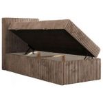 Łóżko kontynentalne TILIO 90x200 - H4 - brązowy, sztruks - strona lewa