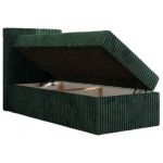 Łóżko kontynentalne TILIO 90x200 - H4 - ciemnozielony, sztruks - strona lewa