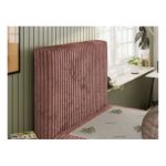 Łóżko kontynentalne TILIO 90x200 - H4 - różowy, sztruks - strona lewa