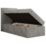 Łóżko kontynentalne TILIO 90x200 - H4 - jasnoszary, sztruks - strona lewa