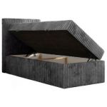 Łóżko kontynentalne TILIO 90x200 - H4 - ciemnoszary, sztruks - strona lewa