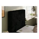 Łóżko kontynentalne TILIO 90x200 - H4 - czarny, sztruks - strona lewa