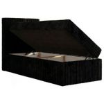 Łóżko kontynentalne TILIO 90x200 - H4 - czarny, sztruks - strona lewa