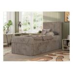 Łóżko kontynentalne TILIO 90x200 - H4 - jasnobrązowy, sztruks - strona prawa