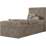 Łóżko kontynentalne TILIO 90x200 - H4 - jasnobrązowy, sztruks - strona prawa