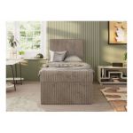 Łóżko kontynentalne TILIO 90x200 - H4 - jasnobrązowy, sztruks - strona prawa