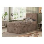 Łóżko kontynentalne TILIO 90x200 - H4 - brązowy, sztruks - strona prawa