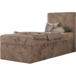 Łóżko kontynentalne TILIO 90x200 - H4 - brązowy, sztruks - strona prawa