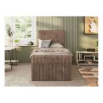 Łóżko kontynentalne TILIO 90x200 - H4 - brązowy, sztruks - strona prawa