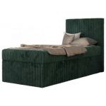 Łóżko kontynentalne TILIO 90x200 - H4 - ciemnozielony, sztruks - strona prawa