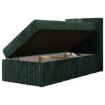 Łóżko kontynentalne TILIO 90x200 - H4 - ciemnozielony, sztruks - strona prawa