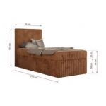 Łóżko kontynentalne TILIO 90x200 - H4 - pomarańczowy, sztruks - strona prawa