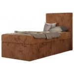 Łóżko kontynentalne TILIO 90x200 - H4 - pomarańczowy, sztruks - strona prawa