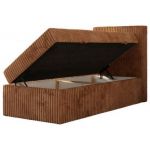 Łóżko kontynentalne TILIO 90x200 - H4 - pomarańczowy, sztruks - strona prawa