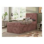 Łóżko kontynentalne TILIO 90x200 - H4 - różowy, sztruks - strona prawa