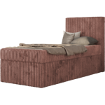 Łóżko kontynentalne TILIO 90x200 - H4 - różowy, sztruks - strona prawa