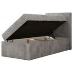 Łóżko kontynentalne TILIO 90x200 - H4 - jasnoszary, sztruks - strona prawa