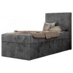 Łóżko kontynentalne TILIO 90x200 - H4 - ciemnoszary, sztruks - strona prawa