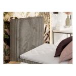 Łóżko kontynentalne TILIANO 90x200 - H3 - jasnobrązowy, sztruks - strona lewa - topper T25