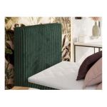 Łóżko kontynentalne TILIANO 90x200 - H3 - ciemnozielony, sztruks - strona lewa - topper T25