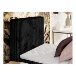 Łóżko kontynentalne TILIANO 90x200 - H3 - czarny, sztruks - strona lewa - topper T25