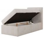 Łóżko kontynentalne TILIANO 90x200 - H3 - beżowy, sztruks - strona prawa - topper T25