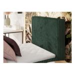 Łóżko kontynentalne TILIANO 90x200 - H3 - ciemnozielony, sztruks - strona prawa - topper T25