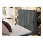 Łóżko kontynentalne TILIANO 90x200 - H3 - ciemnoszary, sztruks - strona prawa - topper T25