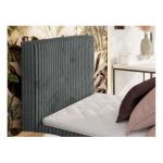 Łóżko kontynentalne TILIANO 90x200 - H4 - ciemnoszary, sztruks - strona lewa - topper T25