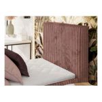 Łóżko kontynentalne TILIANO 90x200 - H4 - różowy, sztruks - strona prawa - topper T25