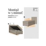 Łóżko kontynentalne TILIANO 90x200 - H3 - jasnobrązowy, sztruks - strona lewa - topper Visco