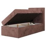 Łóżko kontynentalne TILIANO 90x200 - H4 - różowy, sztruks - strona prawa - topper Visco